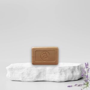 Jabón de Alepo con Lavanda Natural para Todo Tipo de Piel | Limpieza Suave y Profunda | Antiséptico y Calmante | Ideal para Piel Sensible, Acné y Psoriasis | 100g